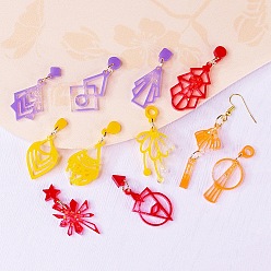 Белый DIY силиконовые формы для кулона, формы для литья смолы, разнообразные, белые, 94x104x4.5 мм, отверстие : 1.5 мм, внутренний диаметр: 6~34x5~22 мм