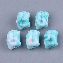 Темно-бирюзовый Акриловые бусины, Стиль имитация драгоценных камней, два тона, самородки, темные бирюзовый, 20x16x13 мм, Отверстие : 3 мм , около 180 шт / 500 г