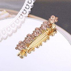 Сочный Персик Металлические шпильки для волос со стразами, сочный персик, 75x10 мм