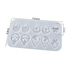 Teardrop DIY Pendant Silicone Mold, Resin Casting Molds, for UV Resin, Epoxy Resin Craft Making, Teardrop, 145x88x5mm
