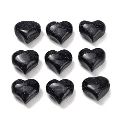 Blue Goldstone Synthetic Blue Goldstone Beads, Heart, 11x12~13x8mm, Hole: 1.4~1.8mm