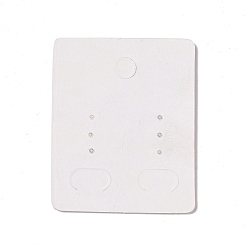 Heart Rectangle Paper Earring Display Card with Hanging Hole, Jewelry Display Cards for Earring Display, White, Heart Pattern, 5x4x0.05cm, Hole: 5mm, 1mm and 12x7mm