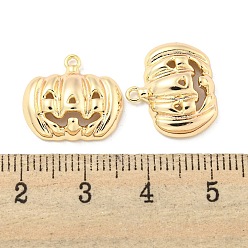 Pumpkin Halloween Themed Brass Pendants, Pumpkin, 14.5x16x4mm, Hole: 1.2mm