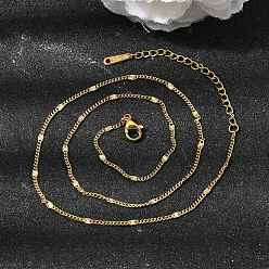 Золотой 2 мм, унисекс 304 овальная цепочка из нержавеющей стали с текстурированной поверхностью, золотые, 15.63 дюйм (39.7 см)