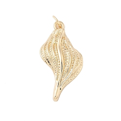 Золотой Латунные подвески, форма раковины, с целью перехода в кольце, золотые, 31x16x6 мм, отверстие : 3.6 мм