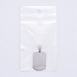 Stainless Steel Color 304 Stainless Steel Big Pendants, Manual Polishing, Blank Stamping Tags, Rectangle, Stainless Steel Color, 28x18x1.8mm