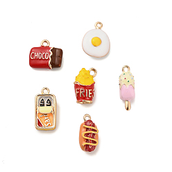 Mixed Shapes Pendentifs en émail , charmes à thème alimentaire, formes mixtes, 12~18x6~13.5x4~8mm, Trou: 1.4~1.6mm