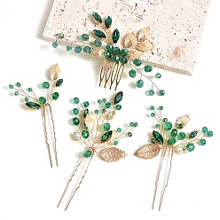 Золотой Набор из литого сплава заколок и гребней для волос, аксессуары для волос для женщин, золотые, 60~120x40~70 мм, 3 шт