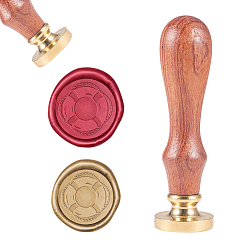 Золотой DIY альбом, латунные сургучные печати и деревянные ручки, круг жизни, золотые, 8.9x2.5 см, марки: 25x14.5 мм