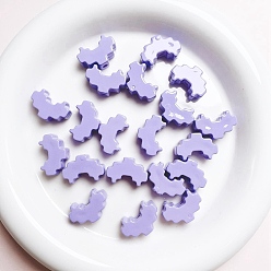 Lilas Perles acryliques laquées, cœur, lilas, 25x29mm, Trou: 2.8mm
