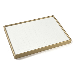 Белый Лотки для колец для ювелирных изделий из искусственной кожи, Прямоугольный настольный органайзер без крышки, для колец, белые, 35x24x3 см