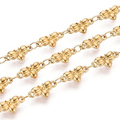 Настоящее золото 18K 5м 304 цепи из нержавеющей стали для защиты от насекомых, пайки, с катушкой, ионное покрытие (ip), реальный 18 k позолоченный, 10x5x2 мм