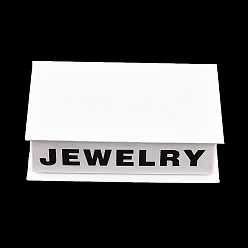 Белый Слова, напечатанная бумага, витрины для ювелирных изделий, магнитные футляры, футляры для хранения колец, серег, ожерелий, браслетов, с губкой внутри, прямоугольные, белые, 12.5x8x3.3 см