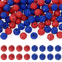 (52) Непрозрачная лаванда 100 шт. 2 разноцветные бусины из полимерной глины ручной работы со стразами, pave disco бусины, круглые, разноцветные, 9~10 мм, отверстие : 1.5~1.6 мм, 50 шт / цвет