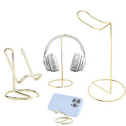 Золотой 4шт. 2 варианты держателей для наушников из железа, золотые, 75~110x77~110x102~230 мм, 2 шт / стиль