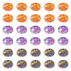(52) Непрозрачная лаванда 36шт. 3 стили, запеченная краска, прозрачное стекло, европейские бусины, бусины с большим отверстием, с покрытием AB цвета, граненые, рондель, разноцветные, 13~14x7.5~8 мм, отверстие : 5.5~6 мм