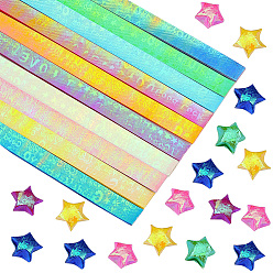 Слово 900 шт. 10 пакеты счастливая звезда оригами бумага, Двусторонняя бумажная полоска со звездами, складная бумага для подарка, принадлежности для рукоделия своими руками, прямоугольные, слово, 250x9x0.1 мм, 90 шт / пакет