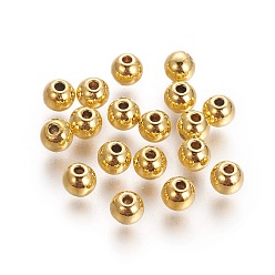 Antique Golden Tibetan Style Alloy Beads, Cadmium Free & Nickel Free & Lead Free, Round, Antique Golden, 5x4mm, Hole: 1mm
