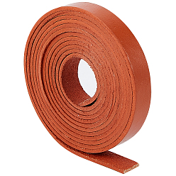 Saddle Brown 2M Flat Leather Cord, for Jewelry Making, Saddle Brown, 12.5x2mm, about 2.19 Yards(2m)/pc
