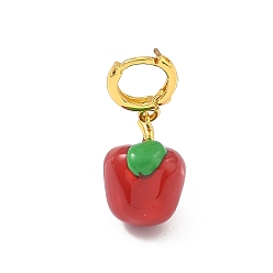 Золотой 304 подвесные украшения из эмали из нержавеющей стали, без кадмия, без никеля и без свинца, яблоко, золотые, 24 мм