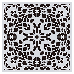 Белый Цветочный узор экологически чистый ПЭТ пластик полый рисунок силуэт трафарет, трафареты для рисования граффити своими руками, квадратный, белые, 15x15 см