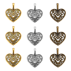 (52) Непрозрачная лаванда Подвески из сплава , без кадмия и без свинца, сердце, разноцветные, 18x15x2 мм, отверстие : 2 мм, 3 цветов, 10 шт / цвет, 30 шт / коробка