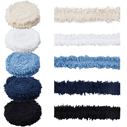 (52) Непрозрачная лаванда 16.5ярды 5цвета полиэфирной ленты, отделка бахромой, разноцветные, 5/8 дюйм (15 мм), 3.3 ярдов / цвет