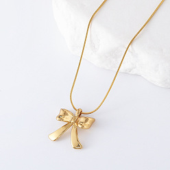 Золотой 3 шт. ожерелья из нержавеющей стали с подвеской-бантом для женщин, золотые, 15.75 дюйм (40 см)