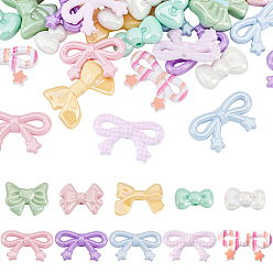 (52) Непрозрачная лаванда 50шт. 10 наборы непрозрачных акриловых бусин различных стилей, бантом, разноцветные, 15~24x26~33.7 мм, отверстие : 2~3 мм, 5 шт / стиль