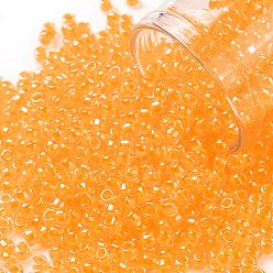 (801) Luminous Neon Tangerine Круглые бусины toho, японский бисер, (801) светящийся неоновый мандарин, 8/0, 3 мм, отверстие : 1 мм, Около 222 шт / 10 г