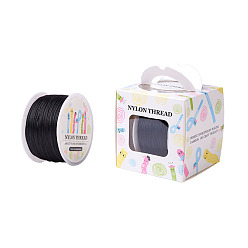 Черный Нейлоновая нить, для китайского решений узлов, круглые, чёрные, 1 мм, о 100yards / рулон (91.44 м / рулон), 300 фут / рулон