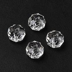 Кристалл Прозрачные стеклянные шарики k 9, граненые, рондель, кристалл, 6x4 мм, отверстие : 1.2 мм