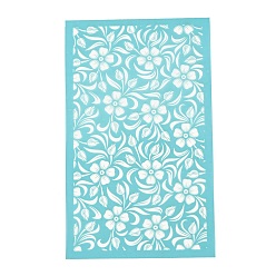 Flower Rectangle Polyester Screen Printing Stencil, for Painting on Wood, DIY Decoration T-Shirt Fabric, Flower, 15x9cm