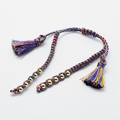 Темно-Фиолетовый Плетеные шнур нейлона для поделок браслет решений, с 304 фурнитурой из нержавеющей стали, темно-фиолетовый, 6 дюйм ~ 6-3/4 дюйм (150~170 мм) x 1~5x1~2 мм