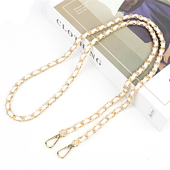 Белый Цепной ремень для сумки из искусственной кожи и сплава, с поворотными застежками, для аксессуаров для замены сумок, белые, 123x0.8x0.45 см