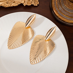 Лист Железа болтаться серьги, золотые, лист, 76x38 мм