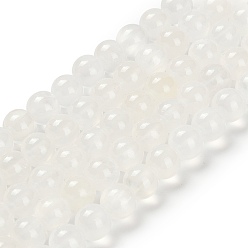 Белый Нефрит Бусины из натурального белого нефрита, круглые, 8~8.5 мм, отверстие : 1 мм, около 49 шт / нитка, 15.47'' (39.3 см)