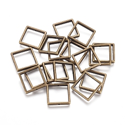 Античная Бронза Сплавочные овальные бусины тибетского стиля , без свинца и без кадмия, квадратный, античная бронза, 17x17x3 мм, отверстие : 1 мм