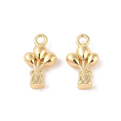 Настоящее золото 18K Латунь прелести, без кадмия, без никеля и без свинца, воздушный шар, реальный 18 k позолоченный, 12.5x7x3 мм, отверстие : 1.5 мм