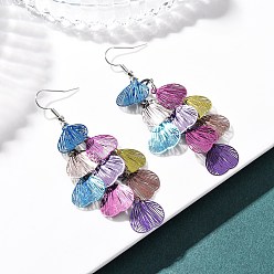 Индиго 430 серьги с подвесками в форме сердца из нержавеющей стали, с железными крюками серьги, платина, индиговые, 76 мм