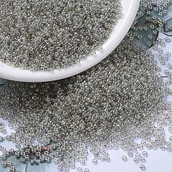 (RR1881) Transparent Silver Gray Gold Luster MIYUKI Round Rocailles Beads, Japanese Seed Beads, 11/0, (RR1881) Transparent Silver Gray Gold Luster, 2x1.3mm, Hole: 0.8mm, about 50000pcs/pound