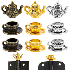 (52) Непрозрачная лаванда 3наборы 3 набор из цветного сплава, модель чайника и чайной чашки, 100шт. 2 стили акриловый двусторонний скотч, разноцветные, 8x1 мм