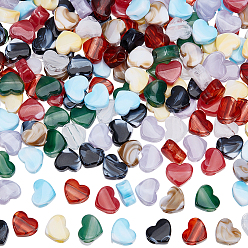 (52) Непрозрачная лаванда 200шт акриловые бусины, бусы из искусственного камня, сердце, два тона, разноцветные, 11.5x13.5x7 мм, отверстие : 4x4.5 мм