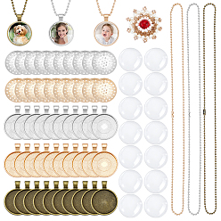 (52) Непрозрачная лаванда Наборы для самостоятельного изготовления ожерелий из железных шариков и брошей-колец из сплава, разноцветные, 595 мм