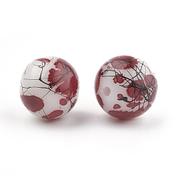 Темно-Красный Вытяжка и выпечка окрашены стеклянные бусины пряди, круглые, темно-красный, 8 мм, отверстие : 1 мм, около 106 шт / нитка, 31.4 дюйм