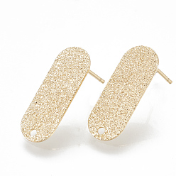 Настоящее золото 18K Изделия из латуни, с петлей, овальные, без никеля , реальный 18 k позолоченный, 21x8 мм, отверстия: 1.4 мм, штифты: 0.9 мм