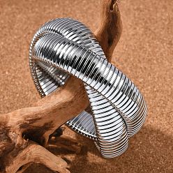 Нержавеющая Сталь Цвет 304 из нержавеющей стали браслеты простирания, браслеты крест-накрест для женщин, цвет нержавеющей стали, 5/8 дюйм (1.6 см), внутренний диаметр: 3-3/8 дюйм (8.5 см)