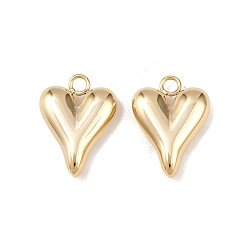 Настоящее золото 24K 304 подвески из нержавеющей стали, брелок в виде пухлого сердца, реальный 24 k позолоченный, 19x14x4.5 мм, отверстие : 2.2 мм