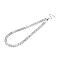 Нержавеющая Сталь Цвет 9мм 304 ожерелья из плетеной цепочки из нержавеющей стали с рисунком «елочка», не тускнеет, цвет нержавеющей стали, 15.94 дюйм (40.5 см)