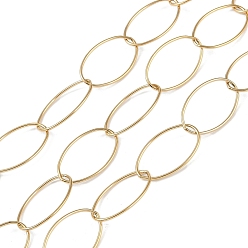 Настоящее золото 18K Ионное покрытие (ip) 304 звенья цепи из нержавеющей стали, с катушкой, пайки, реальный 18 k позолоченный, 25x15x1 мм, около 32.81 футов (10 м) / рулон